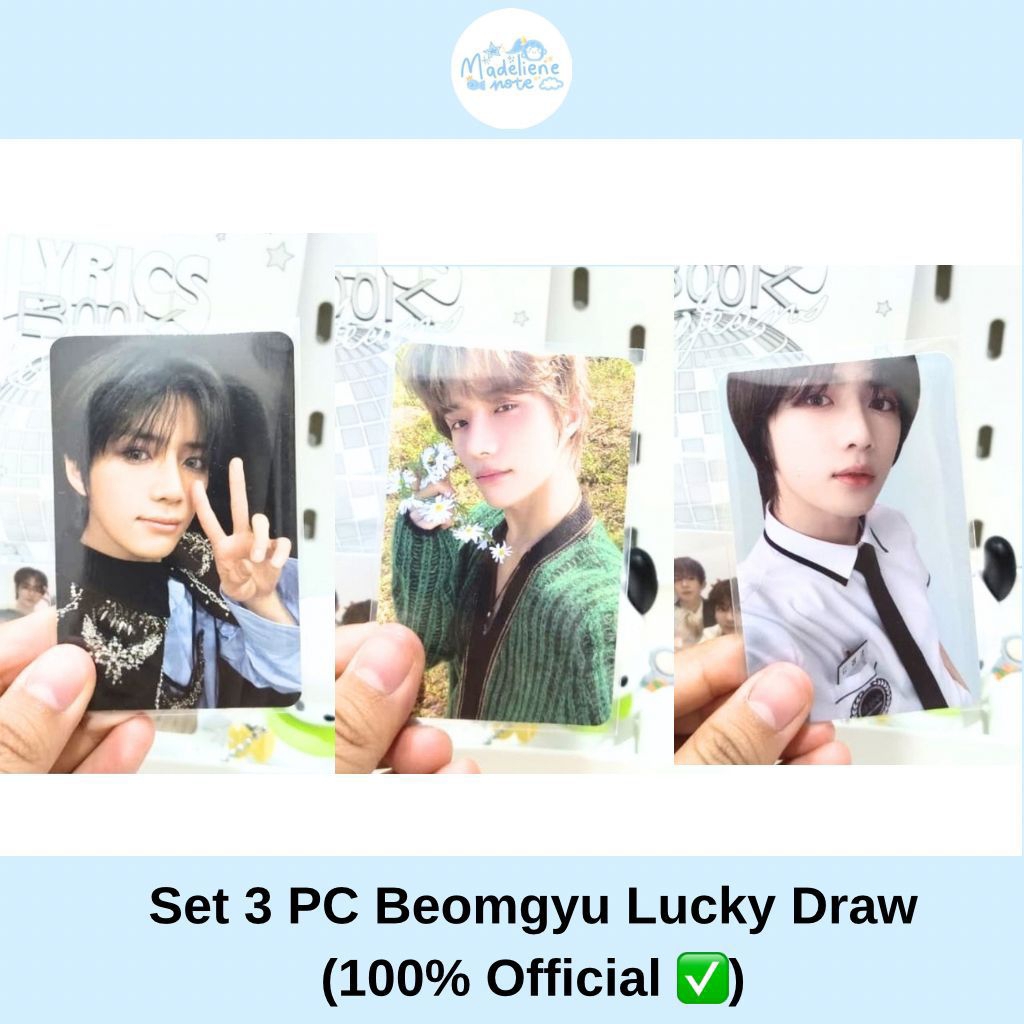 (SET 3 PC OFFICIAL) Photocard Lucky Draw Beomgyu Kpopmerch TEMPTATION, FREEZE, Minisode 3 : Tomorrow