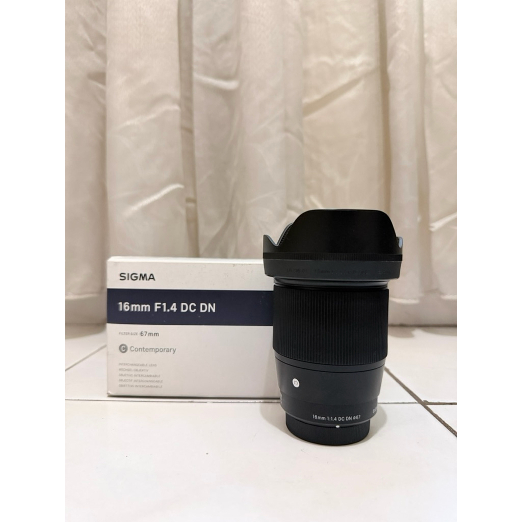 Lensa MFT Sigma 16mm F1.4 Like New Fullset Lumix Olympus Panasonic