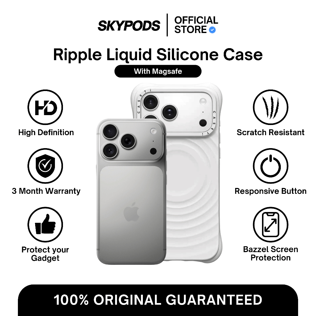 Skypods MagSafe Ripple Liquid Silicone Case 11/12/13/14/15/16/17 Pro Max series with Camera Control 