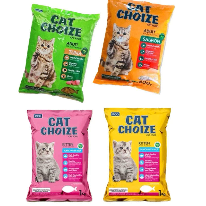 Grab/Gojek ( Paket 12 Pcs ) Makanan Kucing Cat Choize Adult & Kitten 800Gr & 1 KG / Dry Cat Food Mak