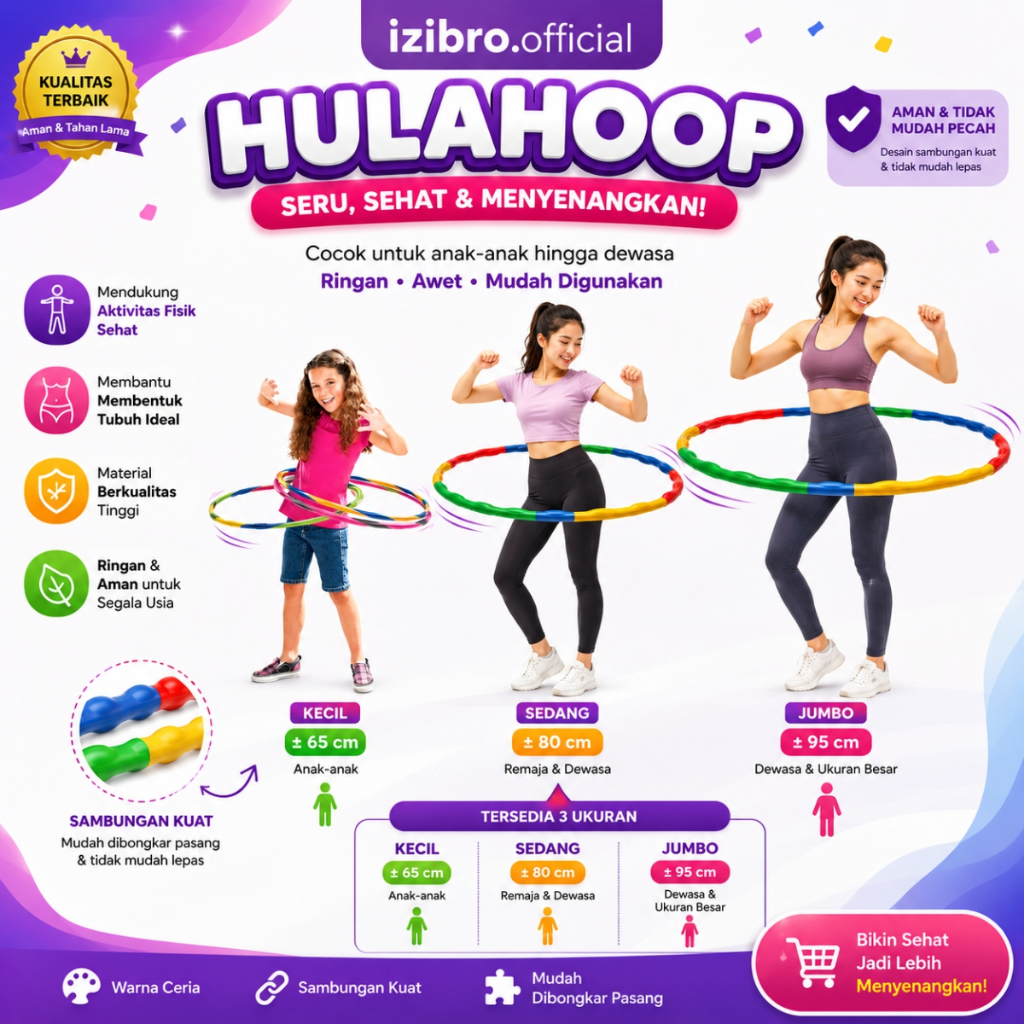 Izibro - Mainan Anak Hulahoop HH K-8HA Holahop Remaja Hulahop Dewasa Holahoop Olahraga Sehat