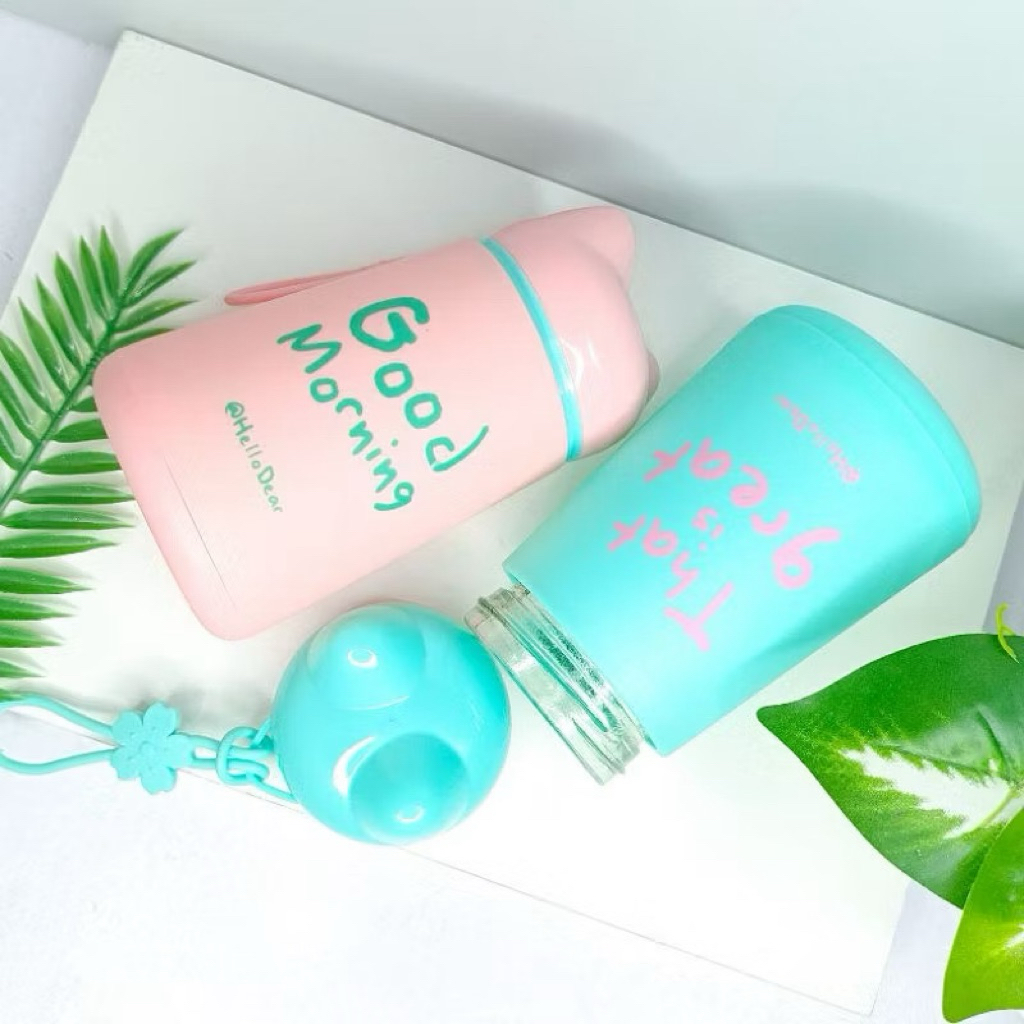 botol kaca cat + box botol minum motif kucing botol kaca motif kucing tumblr kucing tumblr cat