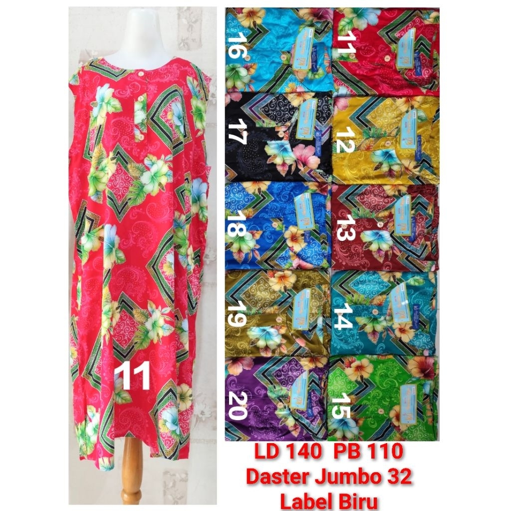 Daster Kencana Ungu Yukensi 32 Jumbo  LD 140cm Label Biru