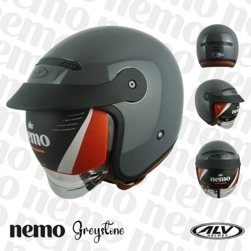 ALV NEMO 100% ORI HELM HALFACE RETRO KEREN COCOK UNTUK PRIA DAN WANITA HELM MOTOR