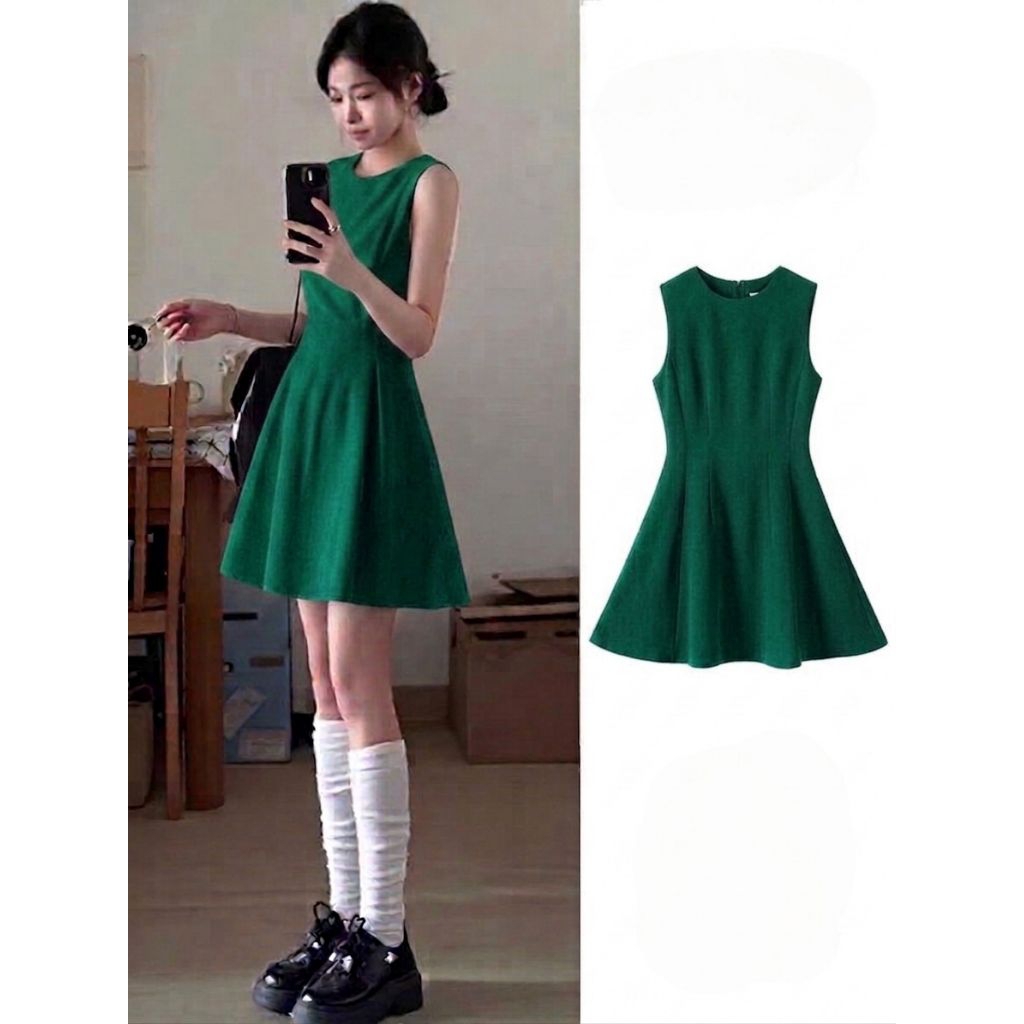 Aura Dress Pesta Scuba Fit&Flare Korean Style