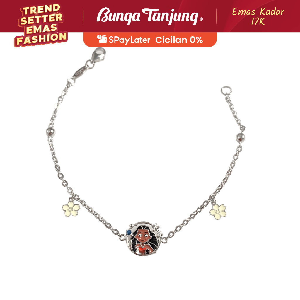 GELANG KIDS ANAK MOANA - EMAS 17K - BUNGA TANJUNG GOLD