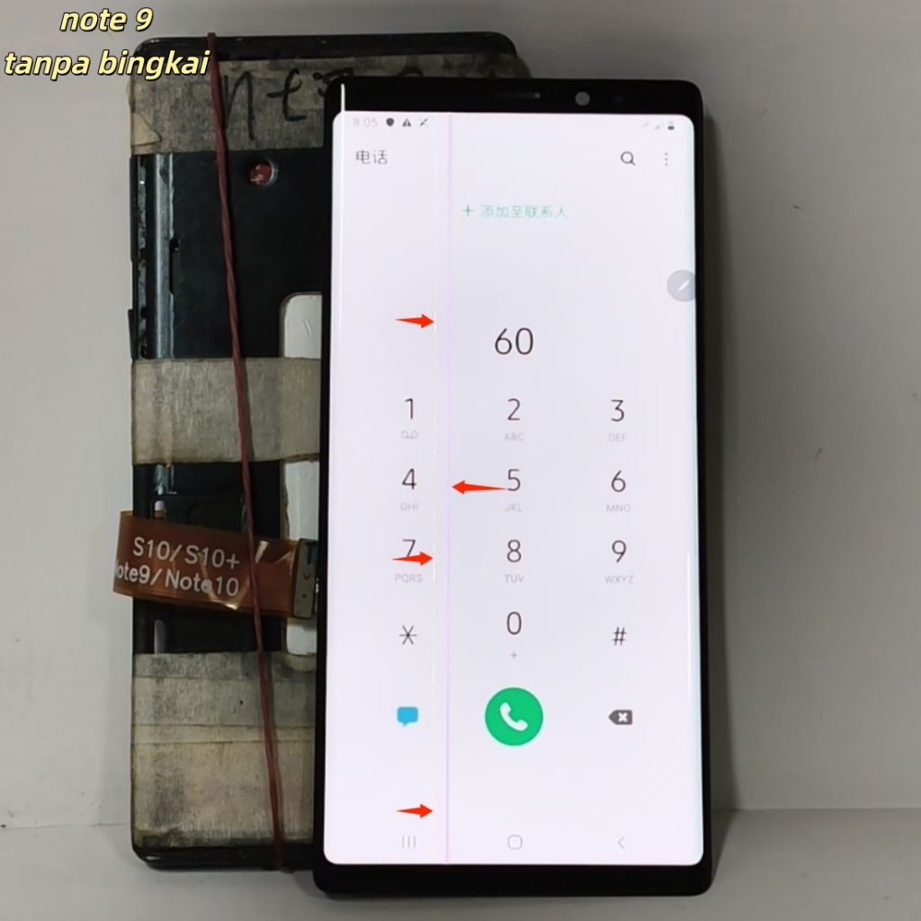 6.4 '' Super AMOLED note9 untuk Samsung Galaxy Note 9 N960 Display Layar Digitizer Dengan Cacat