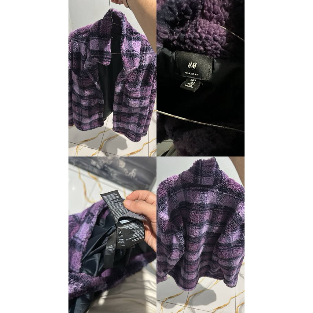 Preloved Jaket Teddy/Fleece H&M Ungu