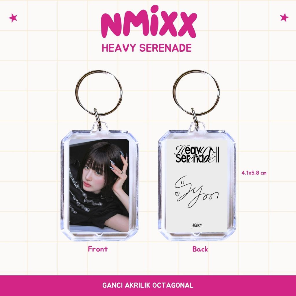 GANCI AKRILIK NMIXX HEAVY SERENADE KEYCHAIN GANTUNGAN KUNCI ACRYLIC KPOP UNOFFICIAL BAE JIWOO KYUJIN