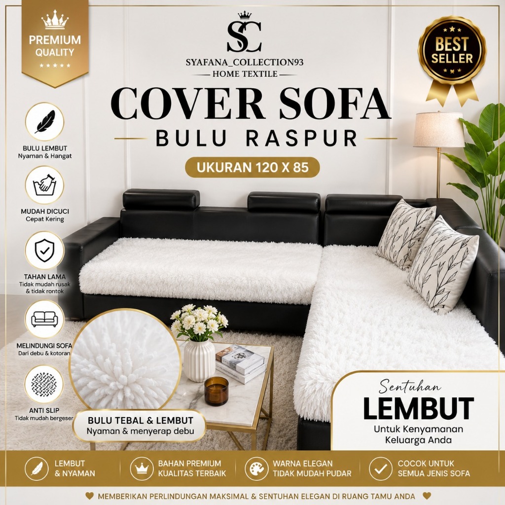 Cover Sofa 120x85 Anti Air Premium Sarung Sofa Elastis Full Cover Motif Kekinian