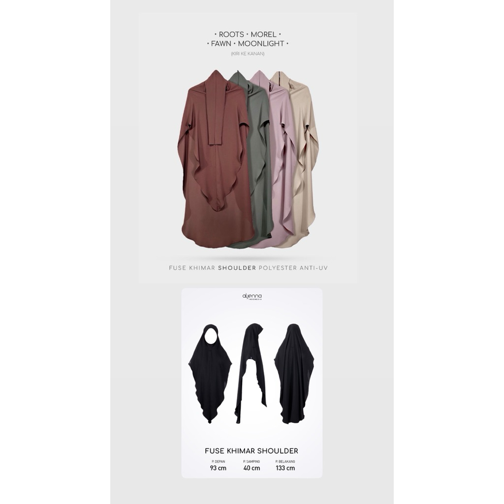 Fuse khimar triangle, Shoulder, Mini Shoulder, Reguler, Reguler Short Aljenna