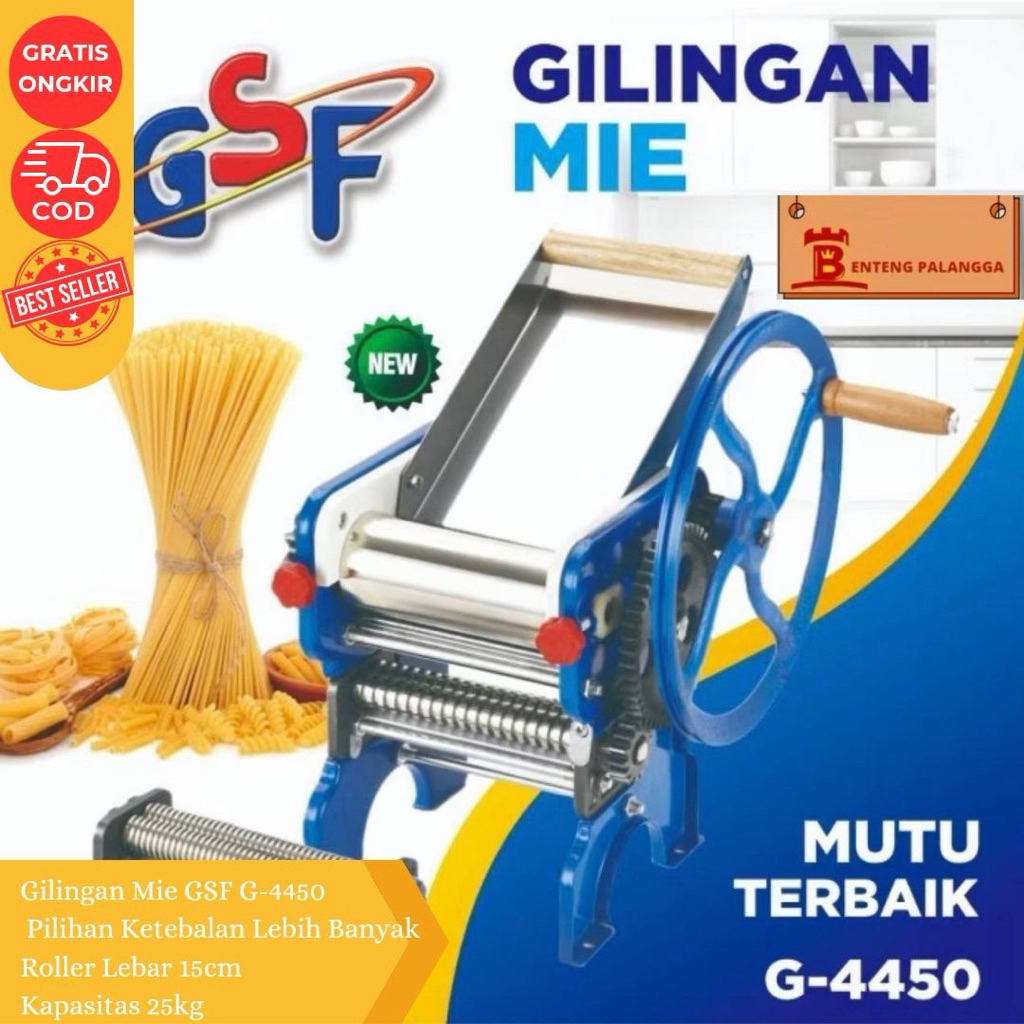 GSF 4450 Alat Penggiling Mie Manual Noodle Maker Anti Karat Mengatur Ketebalan Adonan/ Mesin Cetak M