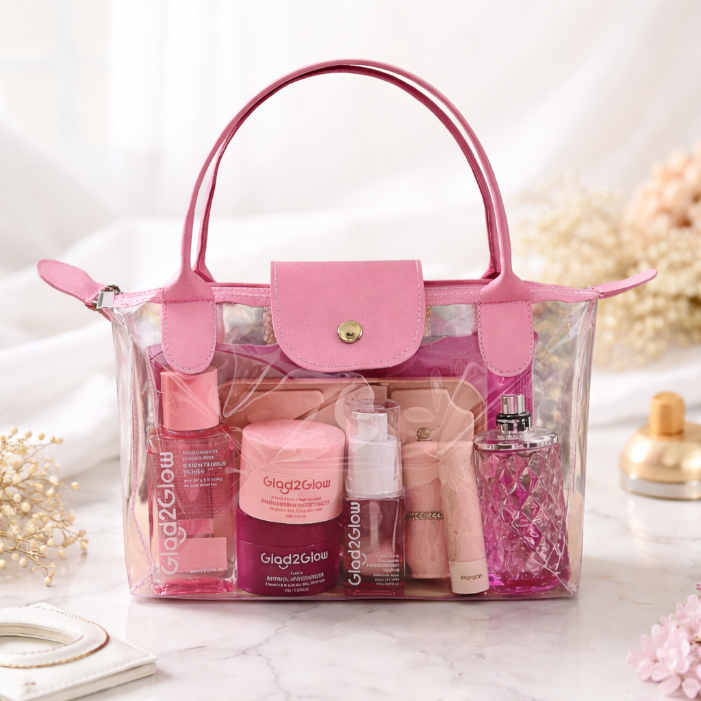Tas Mika Transparan Tebal Promosi Paket Skincare/Kosmetikkfq/Make Up/Tas skincare custom murah laris