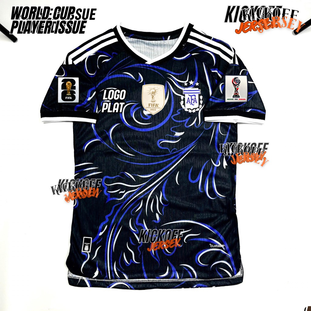 (PLAYER ISSUE) JERSEY ARGENTINA AWAY WORLD CUP 2026 2027 PI FULL PATCH PIALA DUNIA 2026 2027