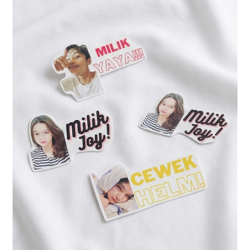 Sticker Custom Foto & Tulisan – Stiker Nama Lucu Aesthetic | Sticker Couple, Pacar, Sahabat