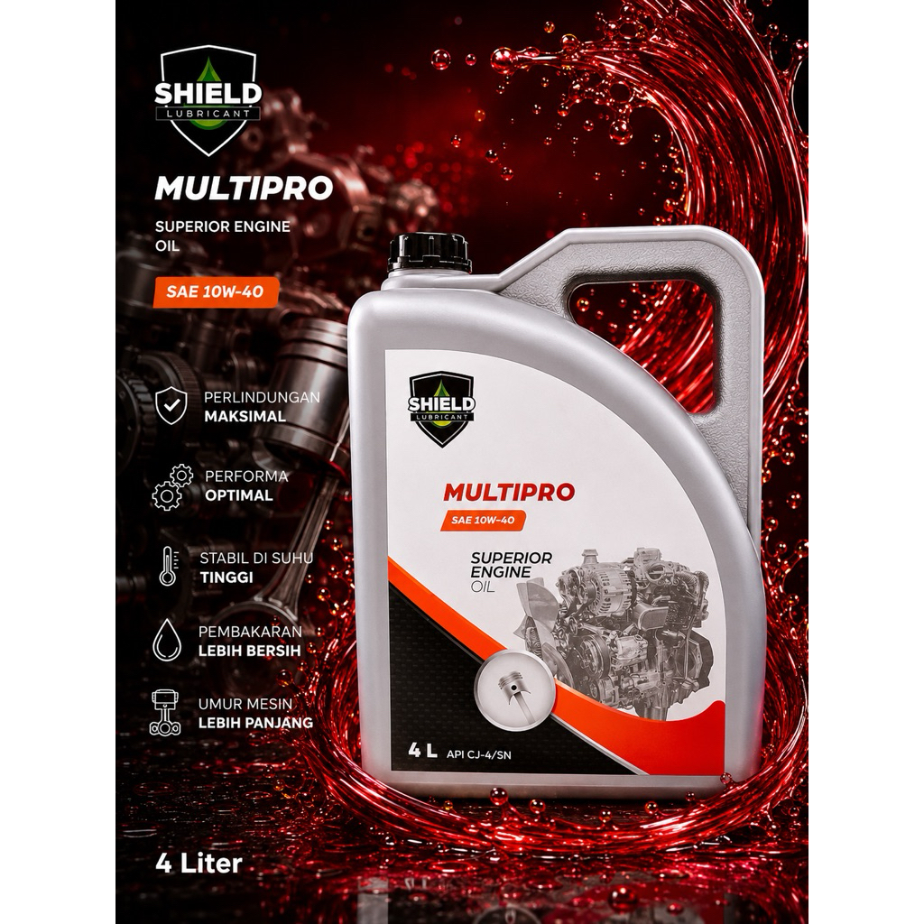 Oli Shield MultiPro SAE 10W-40 Superior Engine API CJ-4/SN 4 L
