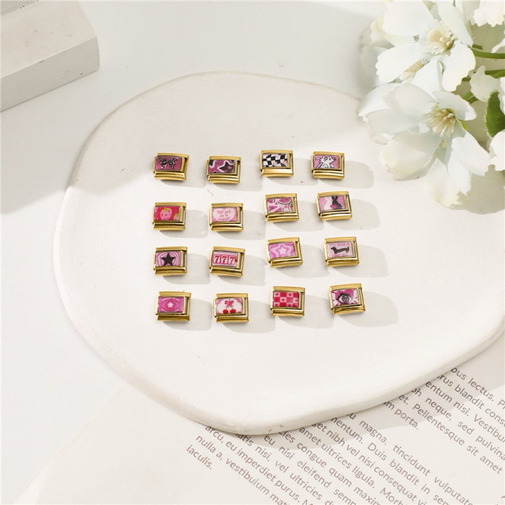 Luvka Charm Gold Series - Italian Charm Bracelet Gold / Charm Premium Italian Bracelet By Luvka