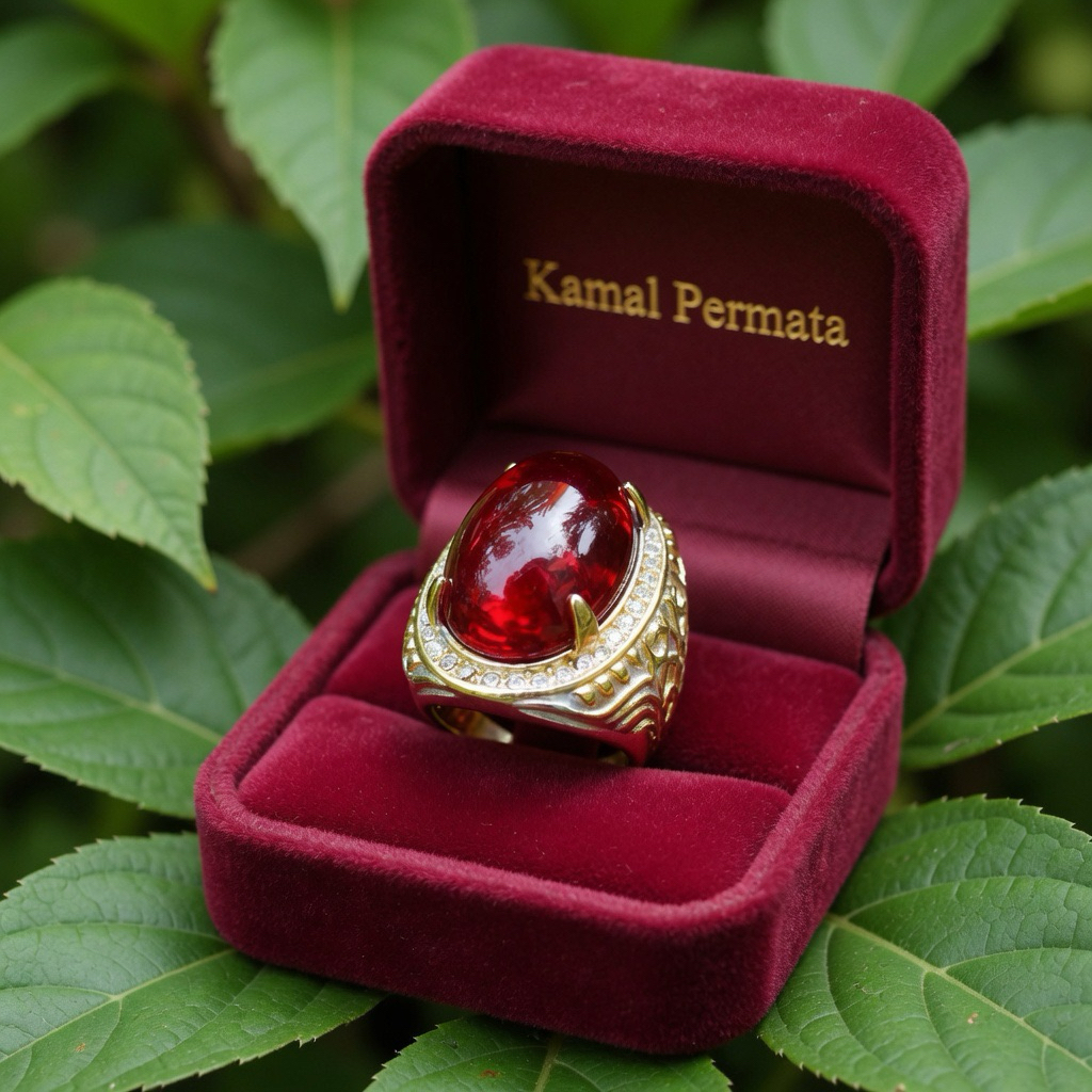 Cincin Batu akik Merah Siam Big size Jumbo