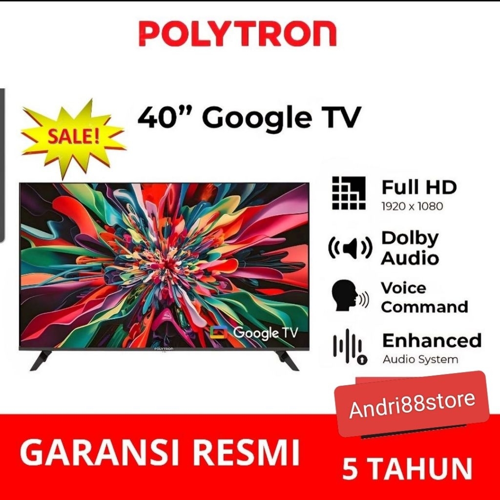 TV POLYTRON 40 INCH 40RG9059 ANDROID GOOGLE TV