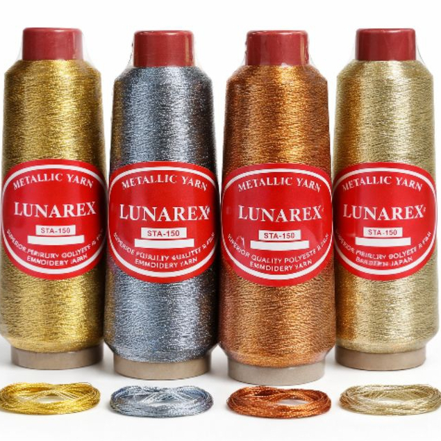 (COD) Benang Lunarex Metalik Bordir Warna Emas Muda MS32
