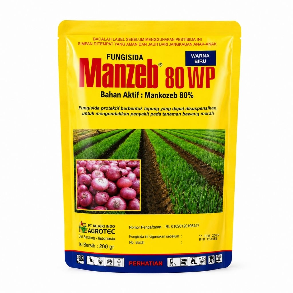 Manzeb 80 WP 200gr Fungisida Mankozeb Biru Anti Bercak & Busuk Daun