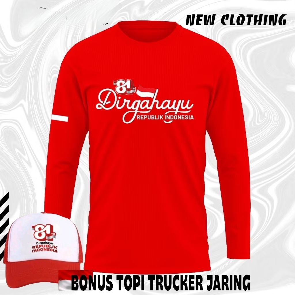 KAOS DIRGAHAYU HUT RI KE 81 REPUBLIK INDONESIA BONUS TOPI HUT RI 2026