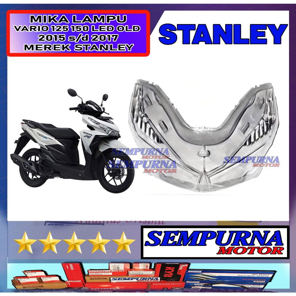 MEREK STANLEY Mika Lampu Depan Vario 125 Fi Vario 150 Led Old 2015 2016 2017 Ori Thailand