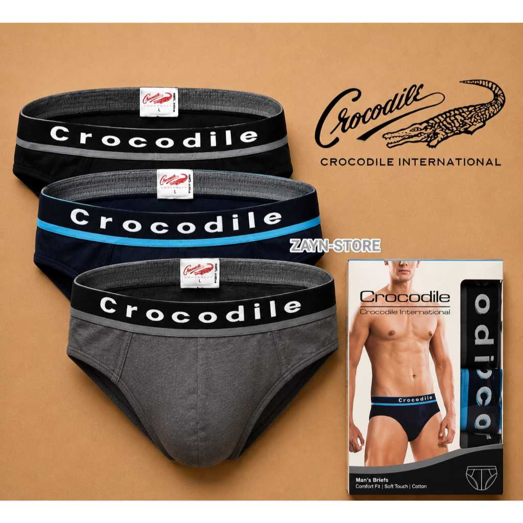 ( 3 PCS )CROCODILE CELANA DALAM PRIA CD SEGITIGA 521 234 SIZE S M L XL XXL XXXL CELANA DALAM PRIA CR