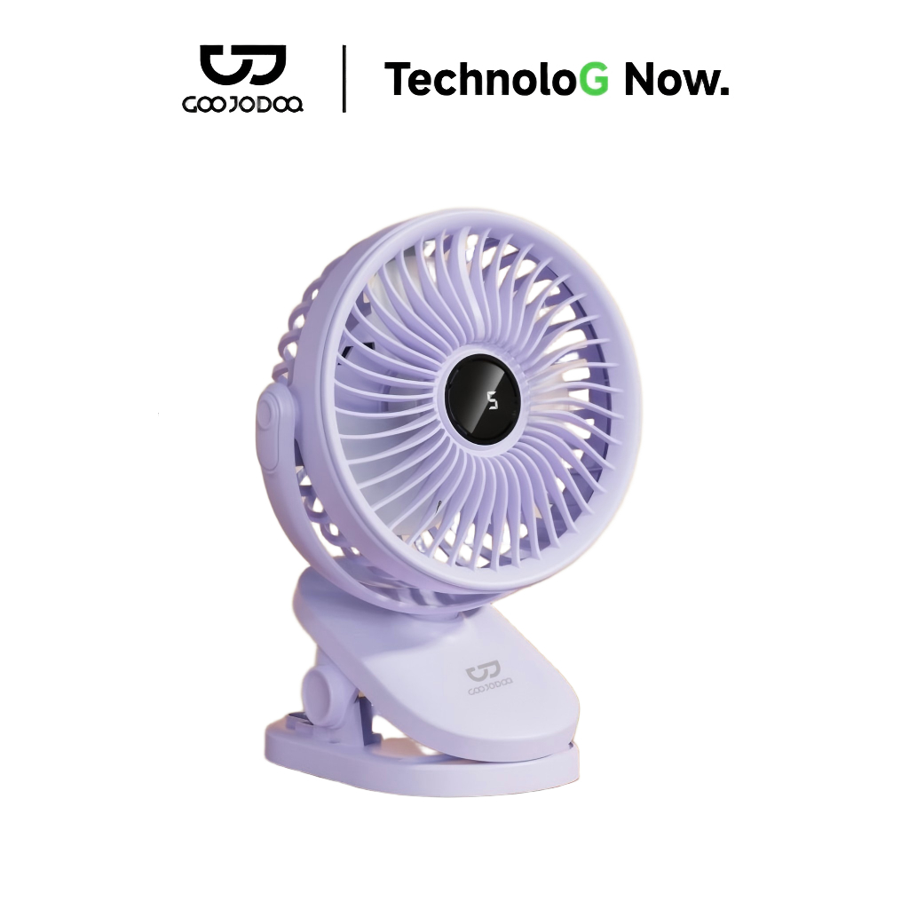 Goojodoq 5000mAh Kipas Angin LED Display Portable kipas USB pengaturan waktu Clip Rotating Kipas Ang