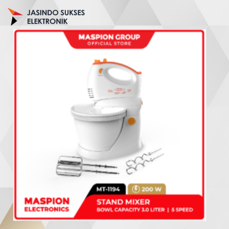 MASPION STAND  MIXER MT1194 200W MIXER  KUE ELEKTRIK  5 SPEED TURBO