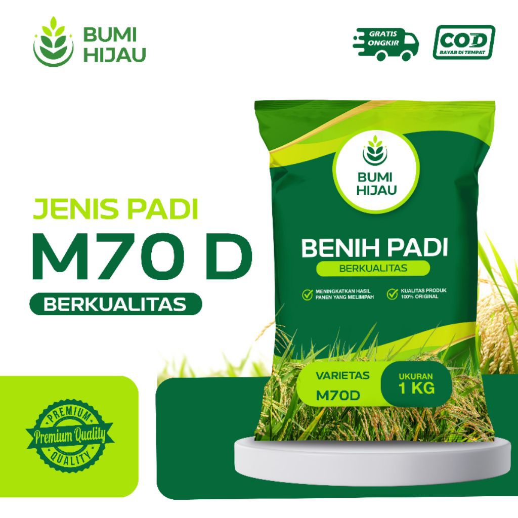 Benih padi bibit padi M70 D kemasan 1kg