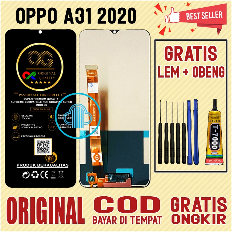 GRATIS LEM OBENG LCD TOUCHSCREEN OPPO A31 2020 LAYARSENTUH OPPO A SERIES ORIGINAL ORI ALL MEREK FULL
