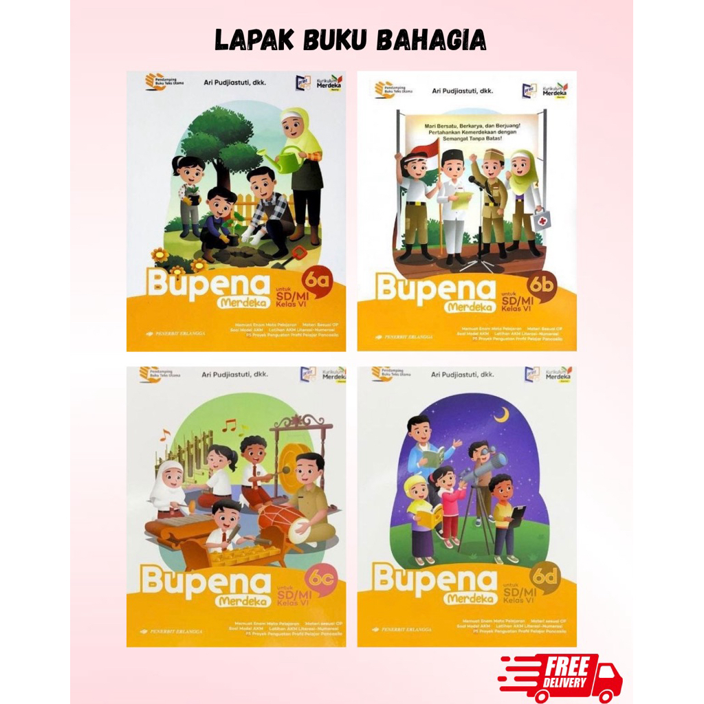 Buku BUPENA kelas 6 SD/MI jilid A B C D kurikulum merdeka