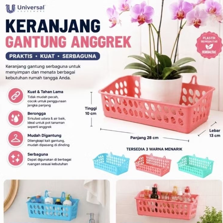 RAK PLASTIK GANTUNG / RAK GANTUNG SERBAGUNA / KERANJANG GANTUNG ANGGREK UNIVERSAL