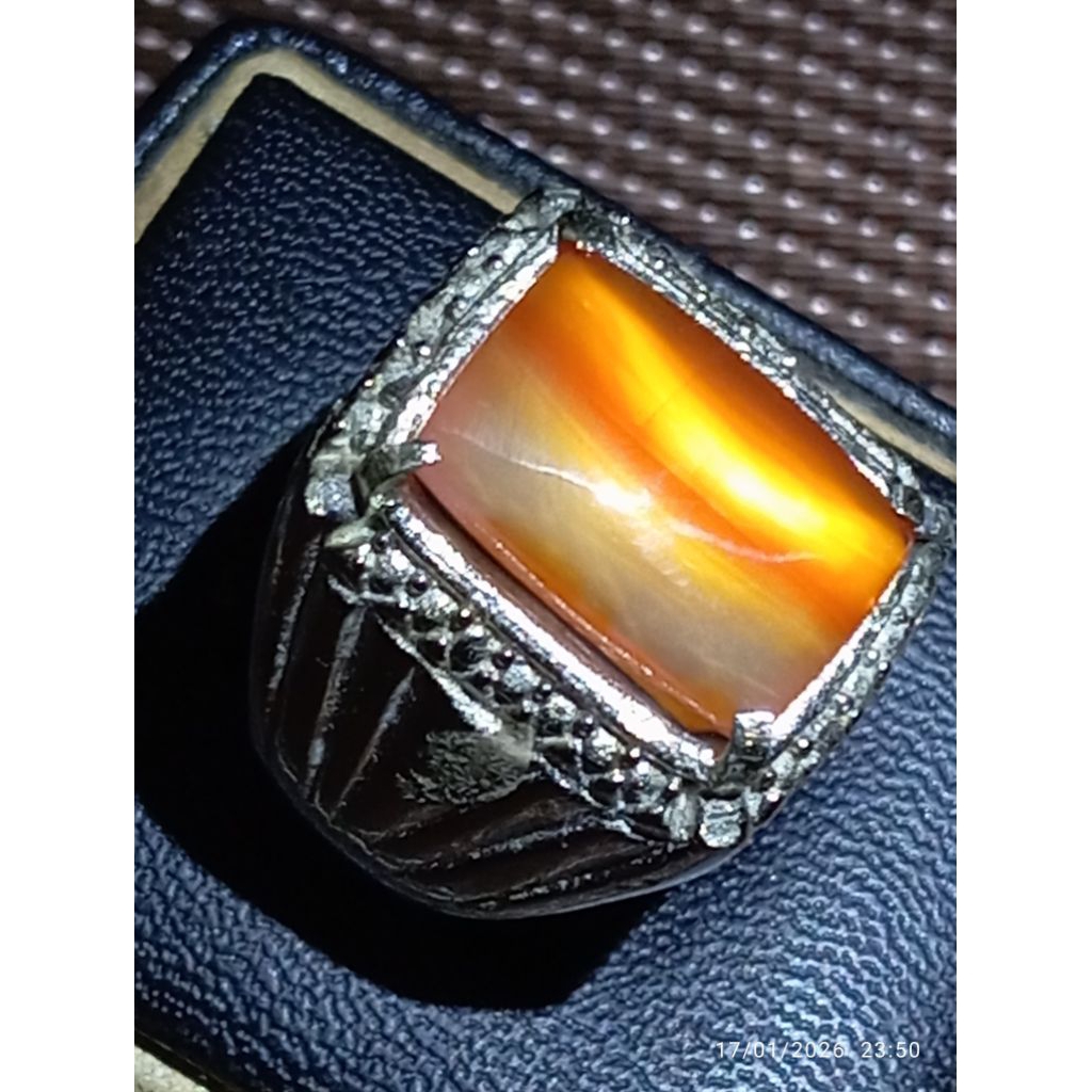 LANGKA (RARE ITEM) Cincin Mata Batu Natural Pacitan 3 Colour Kristal Giwang Big Size Premium (Kolekt