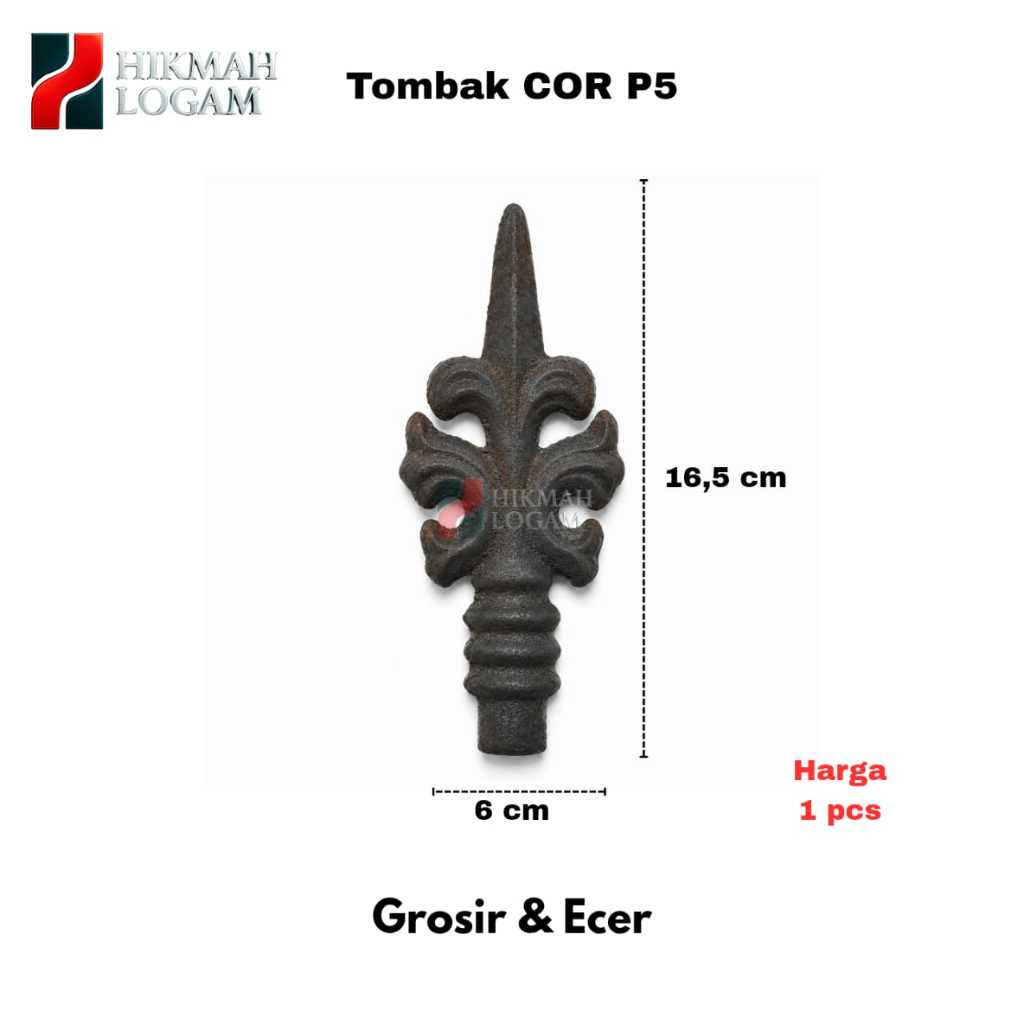 HL - Ornamen Pagar Tombak Besi Cor Model P5