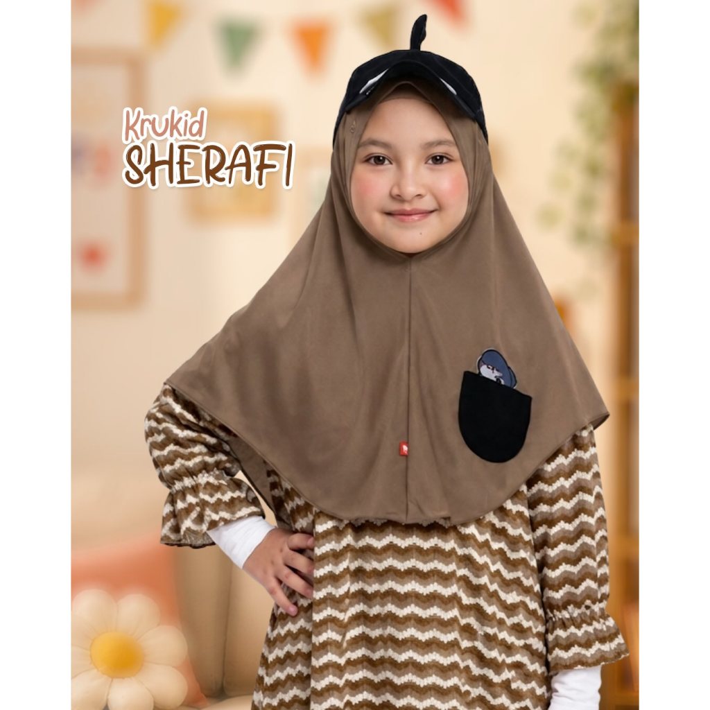 Krukid Sherafi| Kerudung Topi Anak | Kerudung Anak | Kerudung Topi | Kerudung Instan Anak | Kerudung