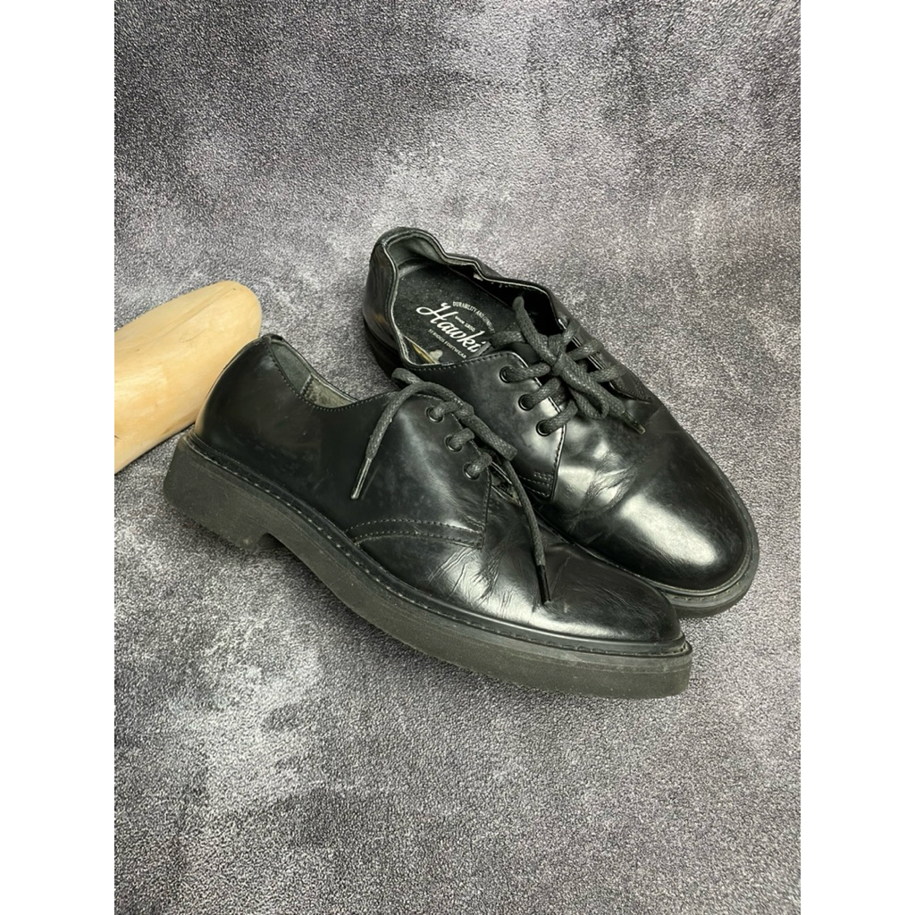 hawkins shoes derby black leather