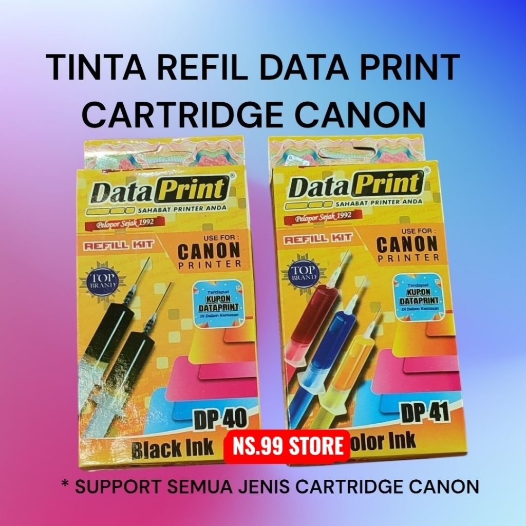 PAKET DATA PRINT Black & Color Tinta Refil / Isi Ulang Cartridge Canon 810 811 ; 745 746 ; 740 741