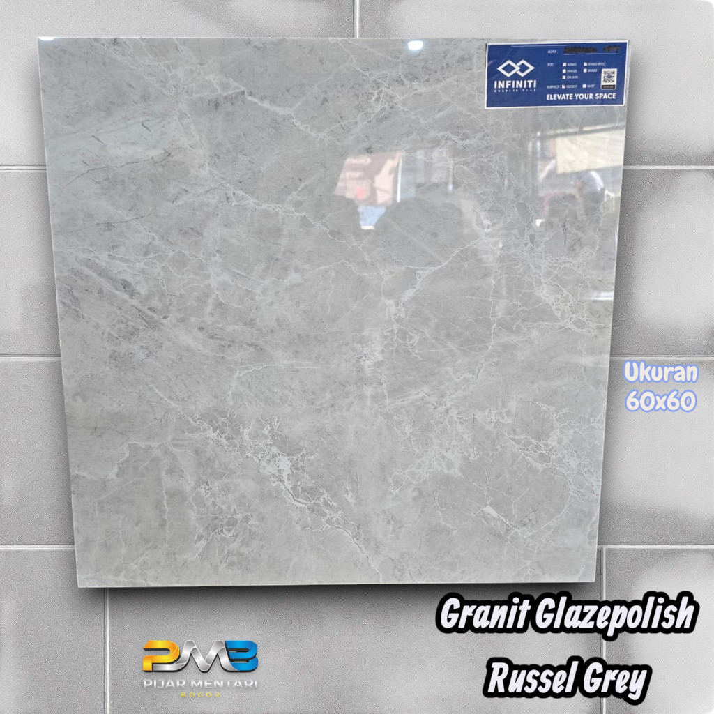 Granit Glazepolish Lantai Dinding RUSSEL GREY 60x60 INFINITI