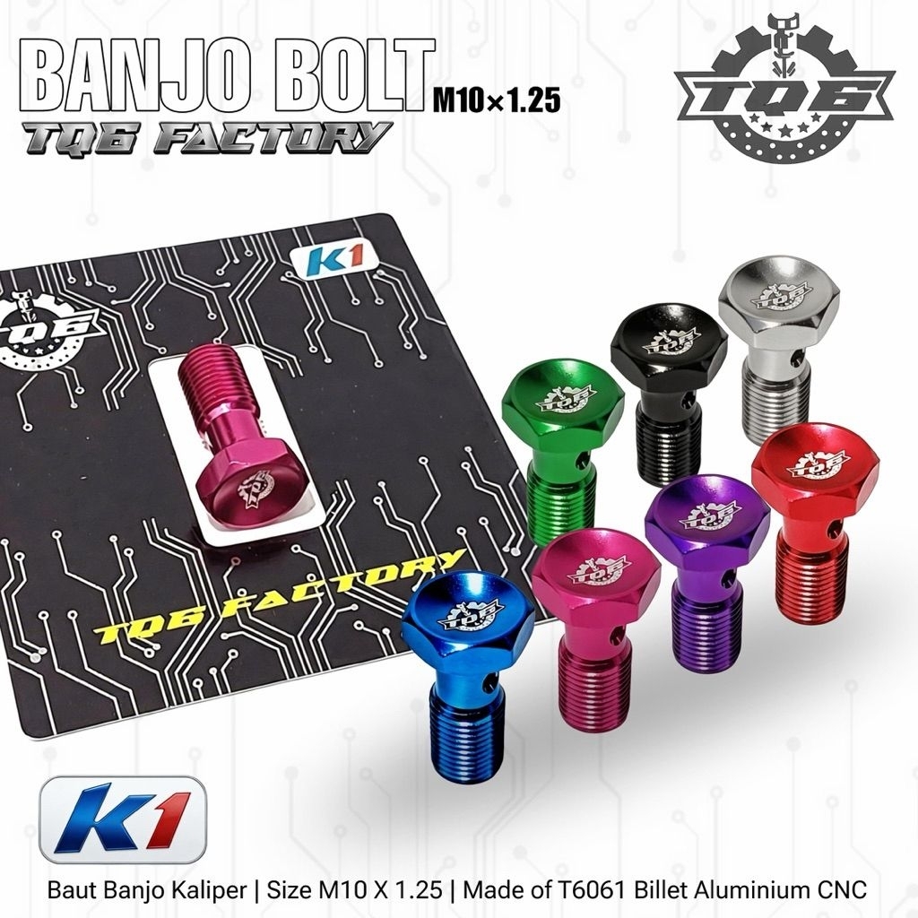 COD Baut Banjo Kaliper Probolt TQ6 K1 Vietnam M10x1.0 / M10x1.25 Halus Kasar Universal | Baut Selang