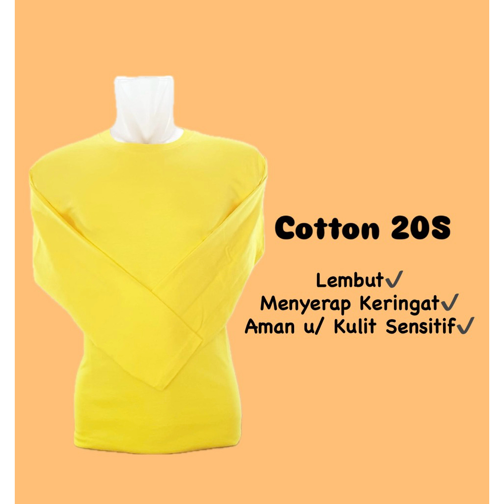 Kaos Panjang Kuning Kenari - Kaos Lengan Panjang - Kaos Custom - Kaos Premium - Kaos Seragam - Kaos 