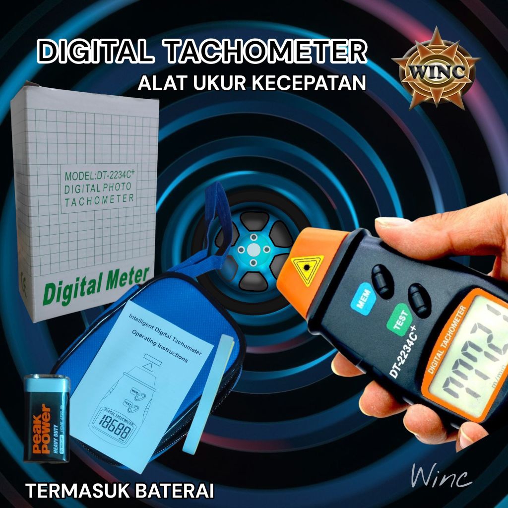 Alat Ukur Kecepatan RPM Digital Laser Tachometer