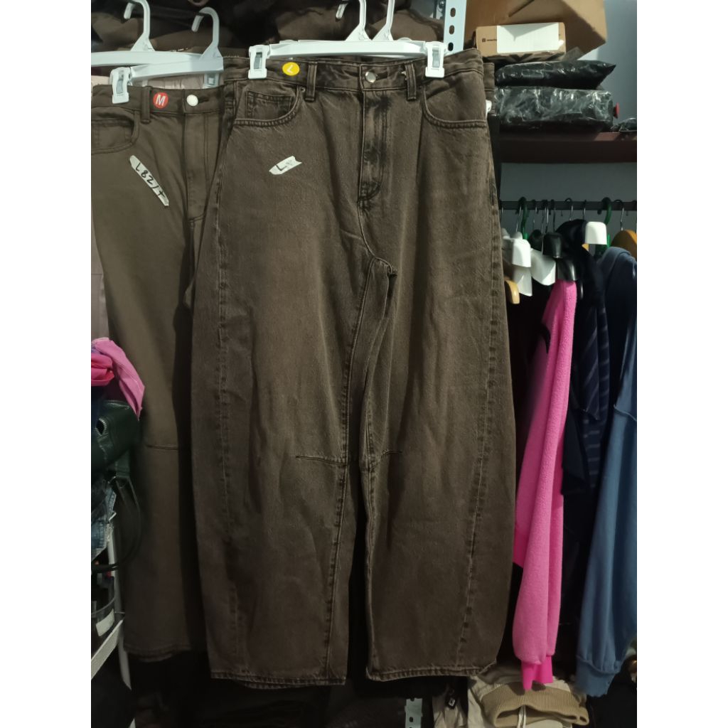 celana barrel jins jeans GU baru unisex