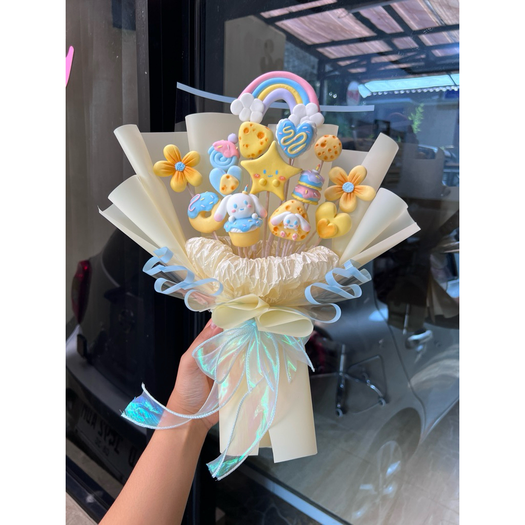 Buket clay | Custom clay bouquet | Buket wisuda | Gift birthday | Clay bouquet flowers | Graduation 