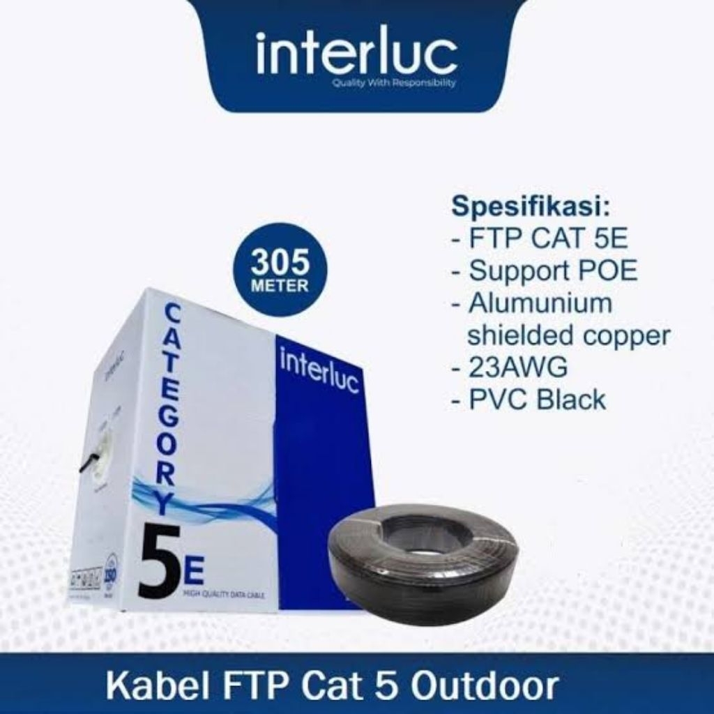 Kabel LAN FTP Cat 5e Meteran - Kabel LAN Outdoor