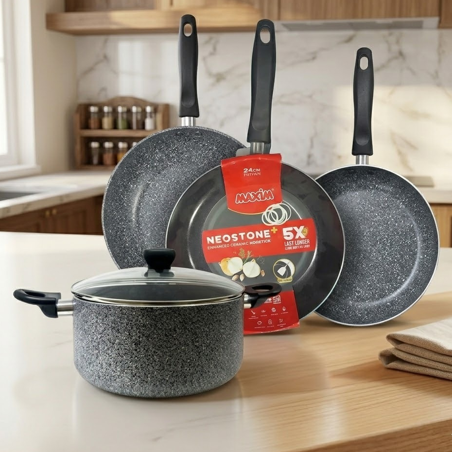 Set Maxim Neostone Plush Enhanced Ceramic Nonstick /Maspion Maxim Neostone Dutch Oven 20cm (Panci Ke