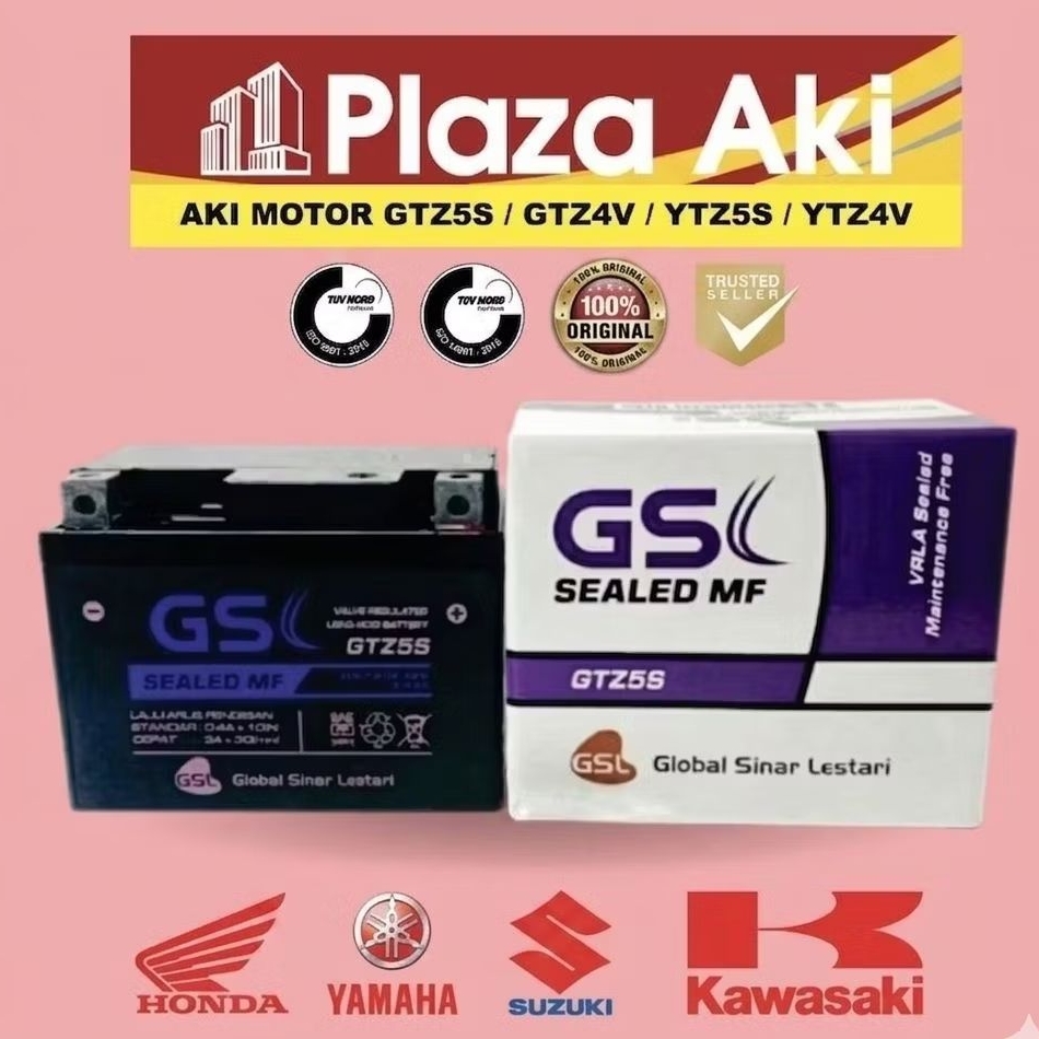 Aki Motor Kering MF GTZ5S GTZ-5S GTZ 5S GTZ5 KAWASAKI ZX 130 Ninja KBR Alt. GTZ4V GS (GTZ5S)