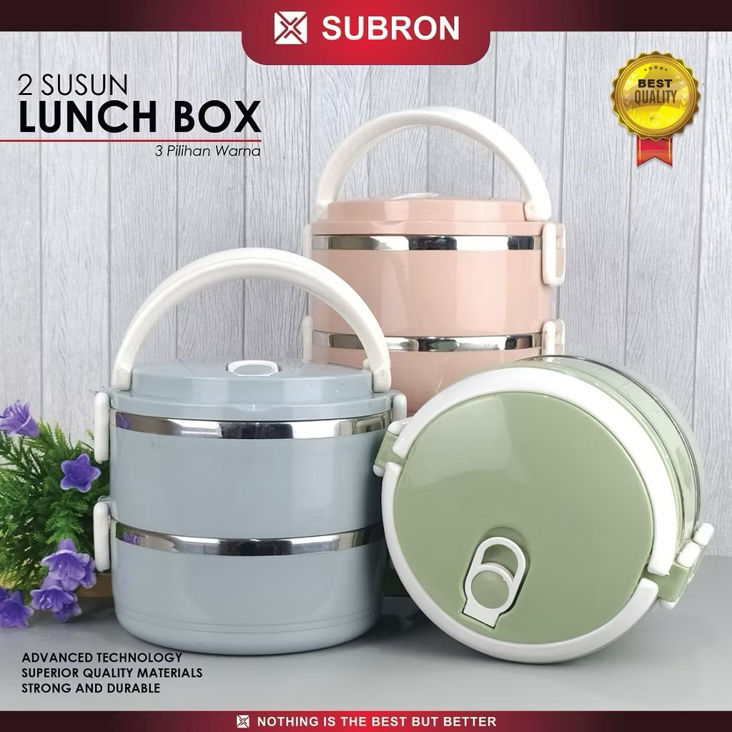 RANTANG LUNCH BOX SUBRON SUSUN 2 & SUSUN 3 TEMPAT BEKAL WADAH MAKANAN (WARNA RANDOM)