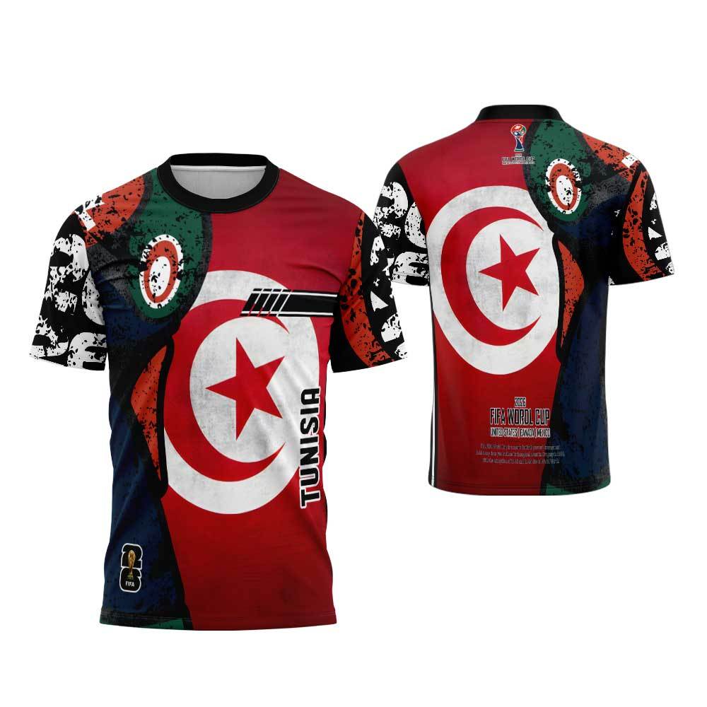 Jersey Tunisia - Baju Kaos Jersey Tunisia Piala Dunia 2026 Fullprint